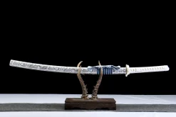 Azure Snow Silver Scale - Håndlaget Katana av 1045 karbonstål