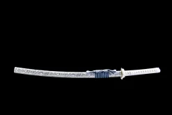 Alternative view of Azure Snow Silver Scale - Håndlaget Katana av 1045 karbonstål