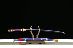 Alternative view of Enma (紫) - Håndlaget Katana av 1045 karbonstål