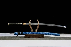 Alternative view of Azure Storm - Håndlaget Katana av 1065 karbonstål