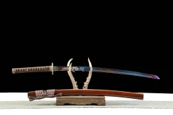 Alternative view of Crimson Flame (天绝) - Håndlaget Katana av 1065 karbonstål