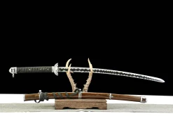 Alternative view of Immortal Slash (开门) - Håndlaget Katana av 1065 karbonstål