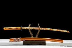 Alternative view of Pure Gold - Håndlaget Katana av 1065 karbonstål