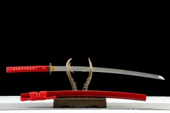 Alternative view of Vermilion Edge - Håndlaget Katana av 1065 karbonstål
