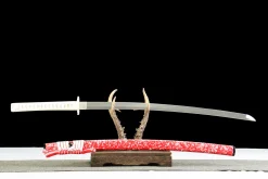 Alternative view of Wrathful Flame - Håndlaget Katana av 1065 karbonstål