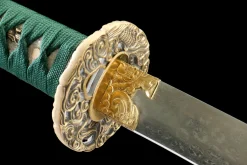 Alternative view of Dark Blaze - Håndlaget Katana av Damaskusstål