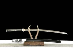 Alternative view of Frost Flower - Håndlaget Katana av Damaskusstål