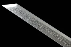 Alternative view of Damascus Iron - Håndlaget Chinese Dao av Premium Damaskusstål