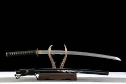 Alternative view of Deep Ocean Gold Thread - Håndlaget Katana av T10 verktøystål